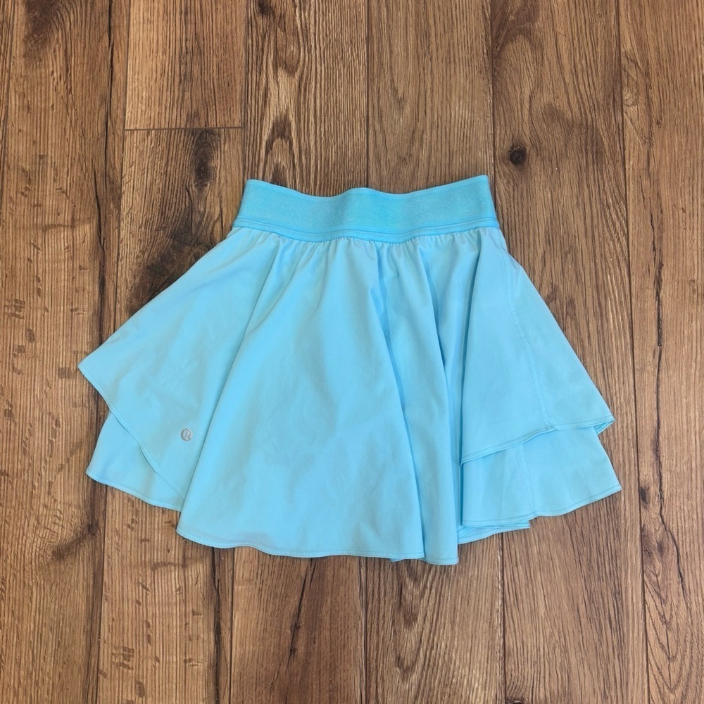 Lululemon Court Rival High Rise Skirt Skort Size 2 In Cyan Blue